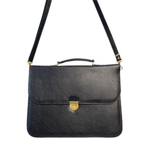 NWOT Black Leather Classic Briefcase